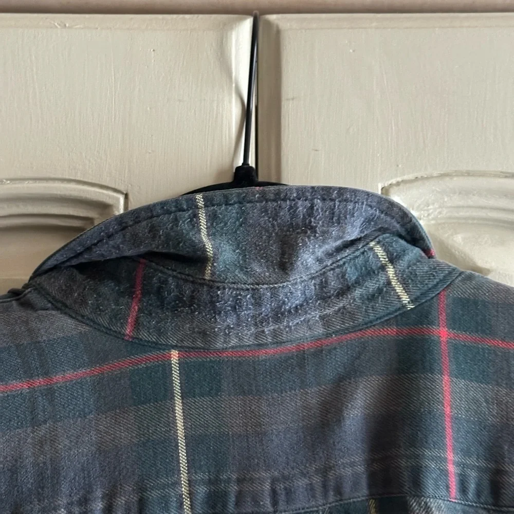 Vintage Lands' End Dark Plaid Men's Shirt - Picture 4 of 5